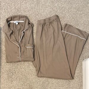 Women's Tan Pajama Set
